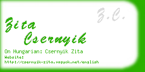 zita csernyik business card